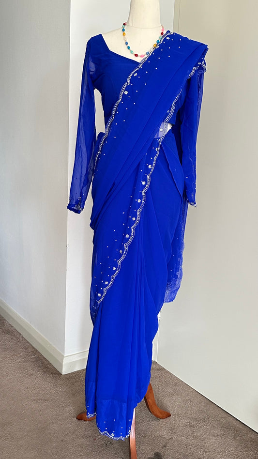 Boutique Work Georgette Ready To Wear Saree Set